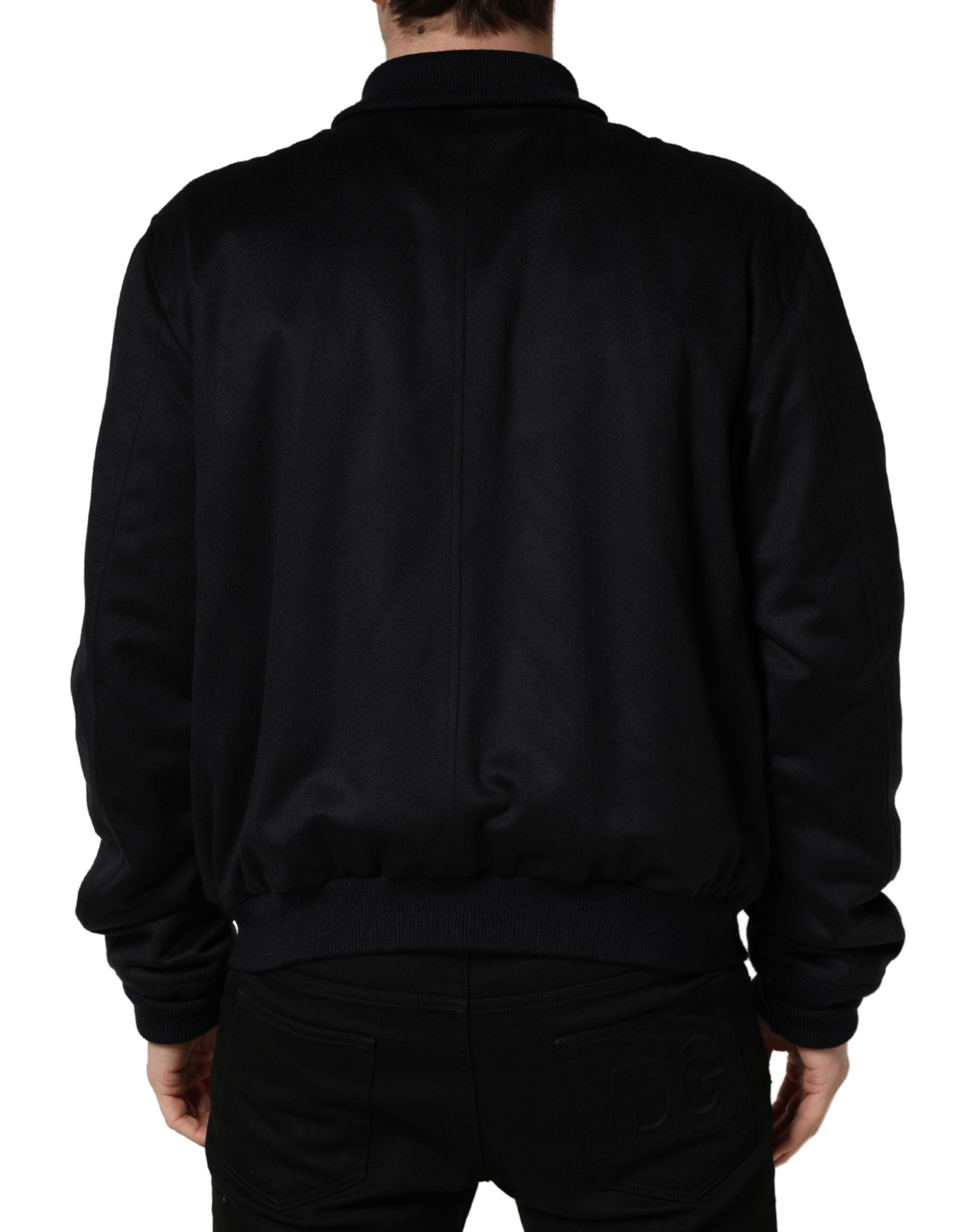 Dolce & Gabbana Schwarze Strickjacke aus Kaschmir mit Knöpfen