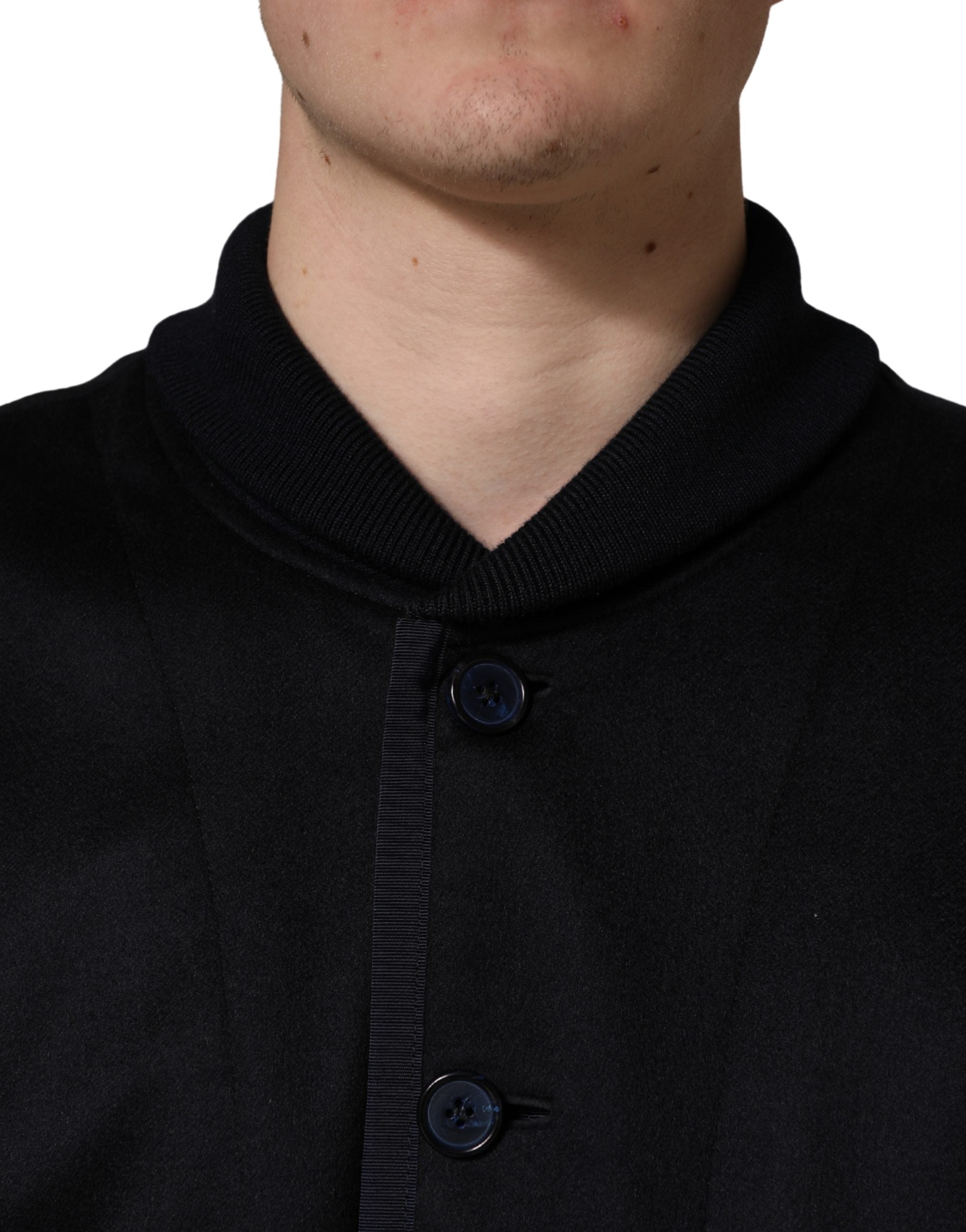 Dolce & Gabbana Schwarze Strickjacke aus Kaschmir mit Knöpfen