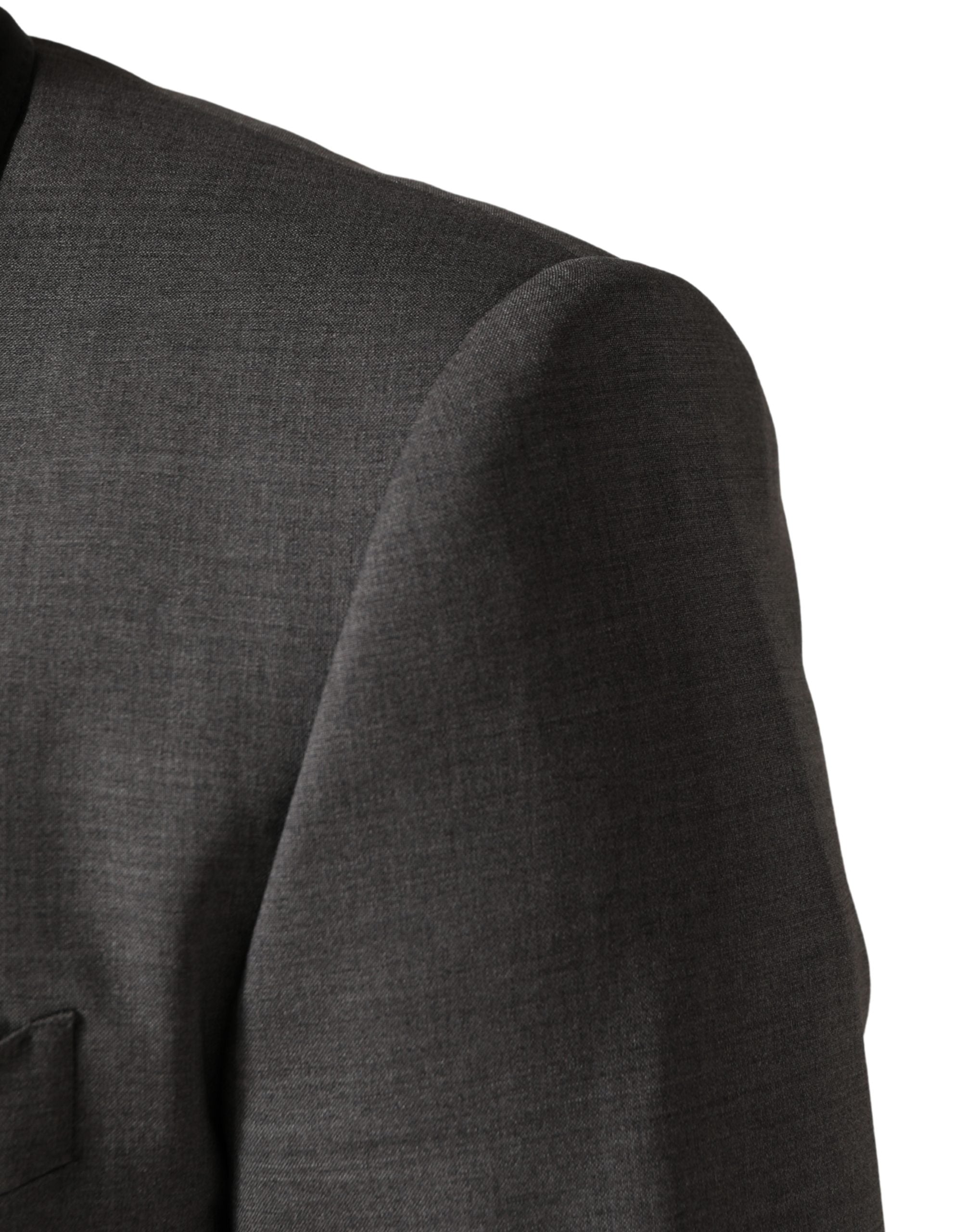 Dolce & Gabbana Grauer Woll-Anzug im 3-teiligen Design mit einem Knopf