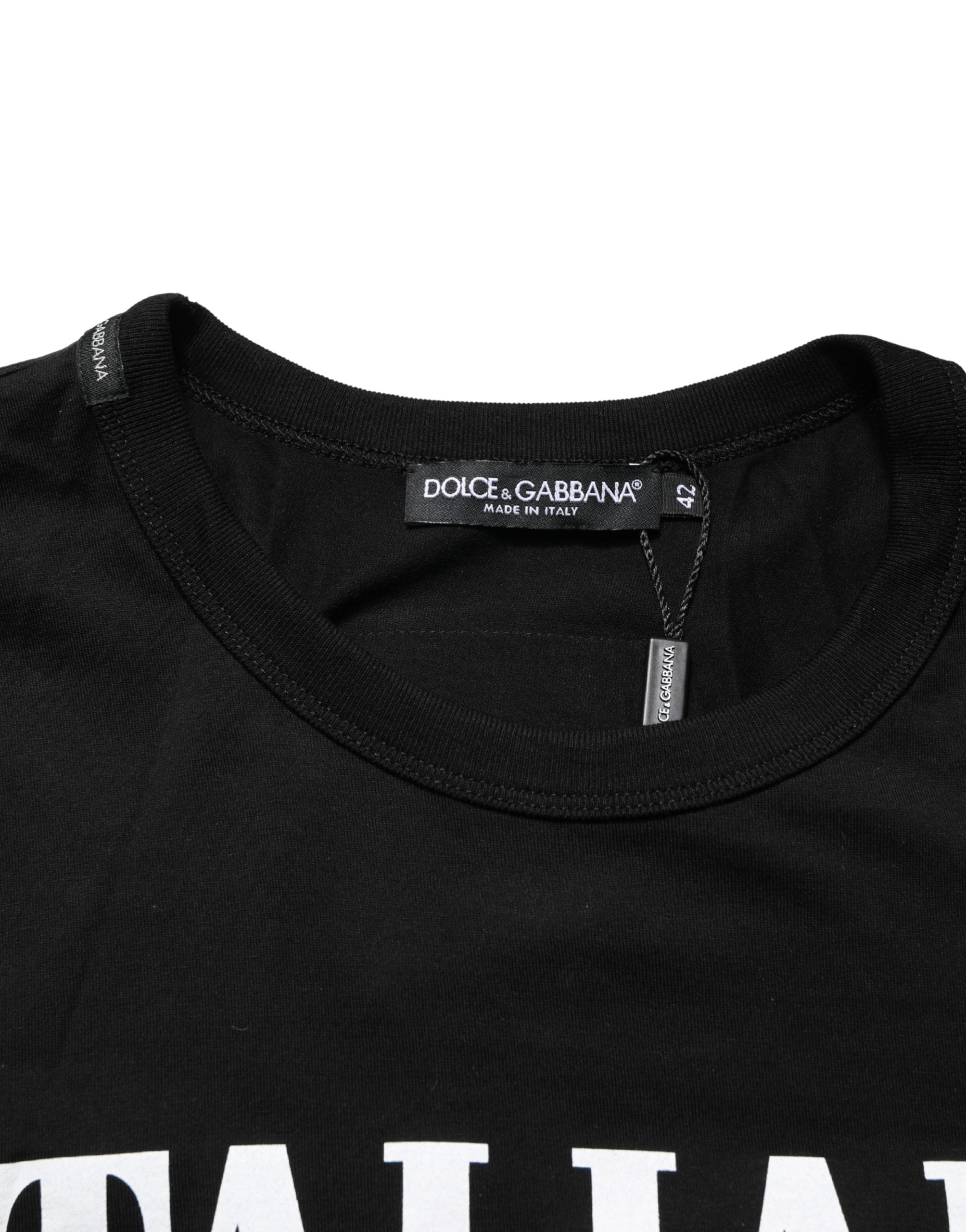 Dolce & Gabbana Schwarzes „Italians Do It Better Camo Pocket“ Herren T-Shirt