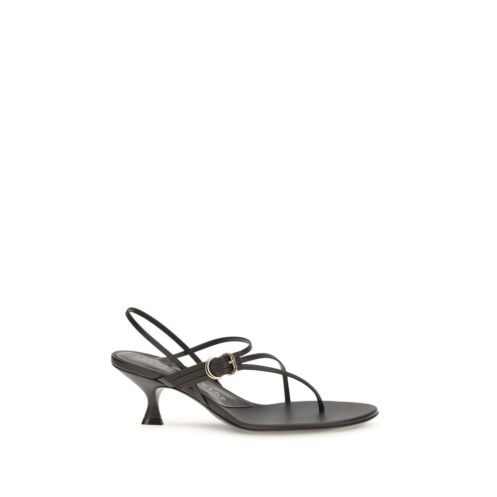 Herbert Levine Schwarze Bos Taurus Kalbsleder-Sandalen mit Stilettoabsatz