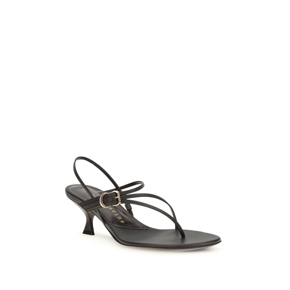 Herbert Levine Schwarze Bos Taurus Kalbsleder-Sandalen mit Stilettoabsatz