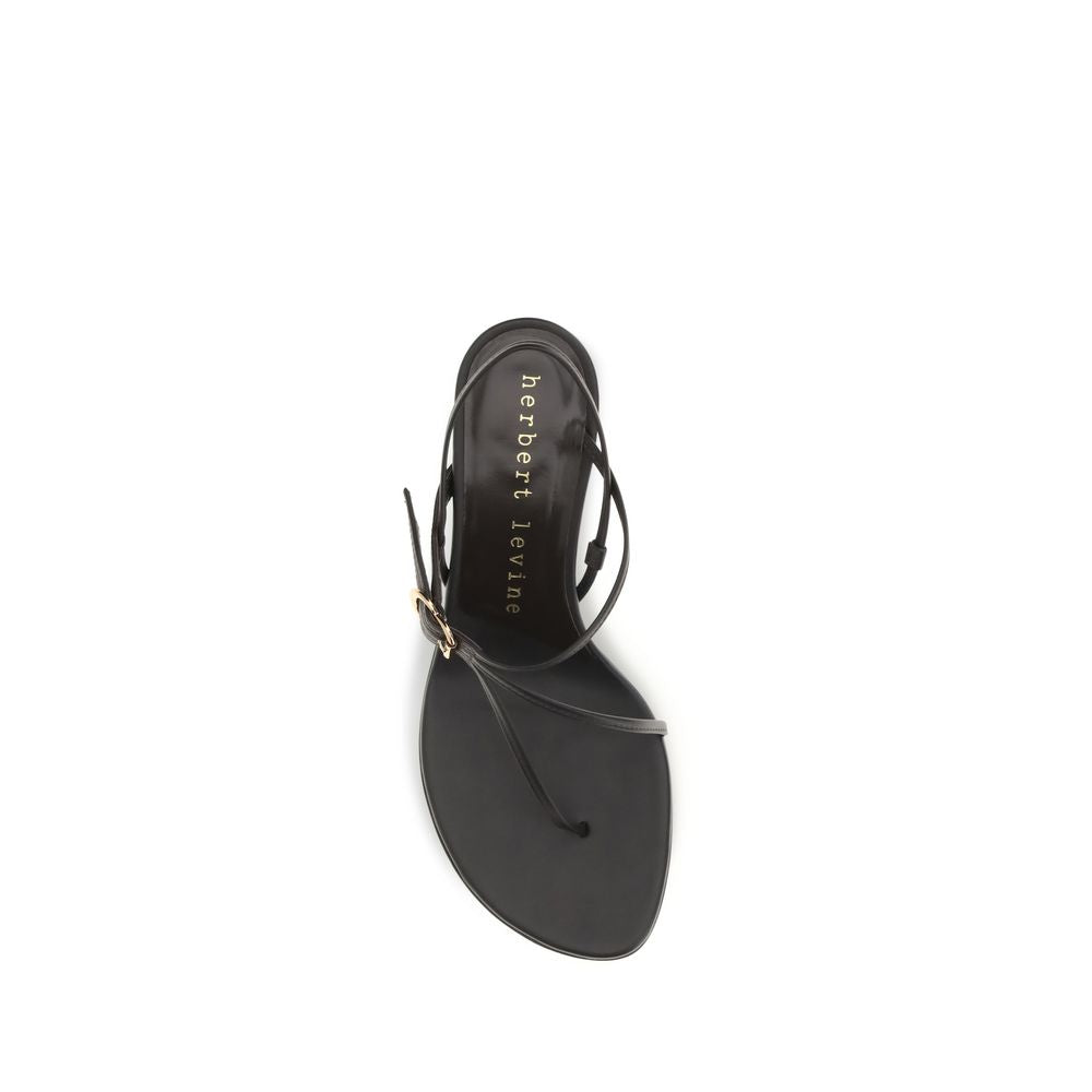 Herbert Levine Schwarze Bos Taurus Kalbsleder-Sandalen mit Stilettoabsatz