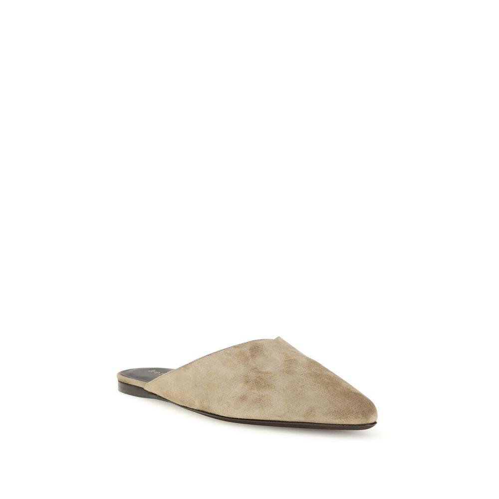 Herbert Levine Beige Kalbsleder Bos Taurus Mules