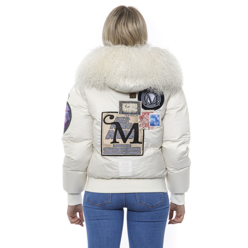 Mr&Mrs Italy Weiße Damen-Bomberjacke aus Polyester