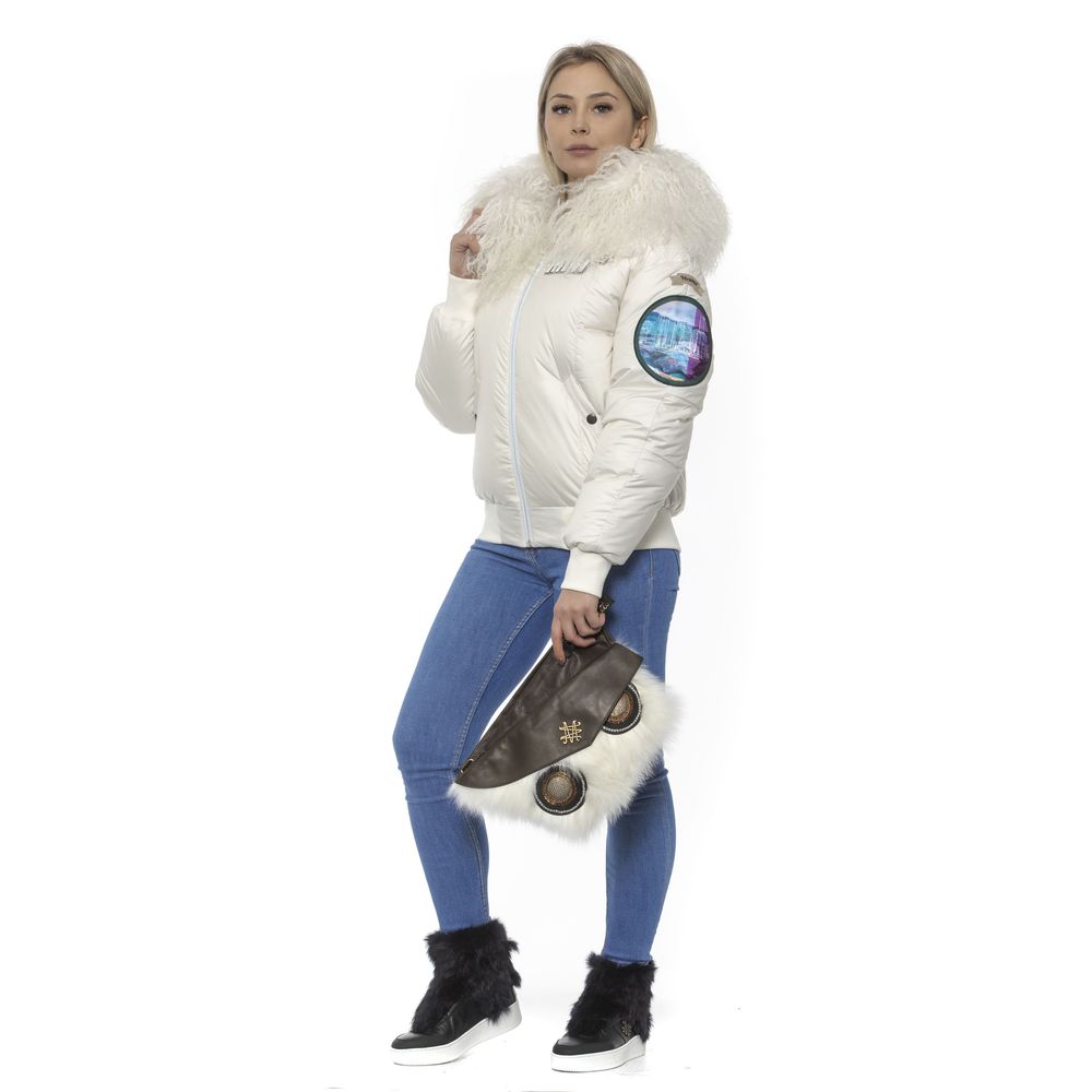 Mr&Mrs Italy Weiße Damen-Bomberjacke aus Polyester