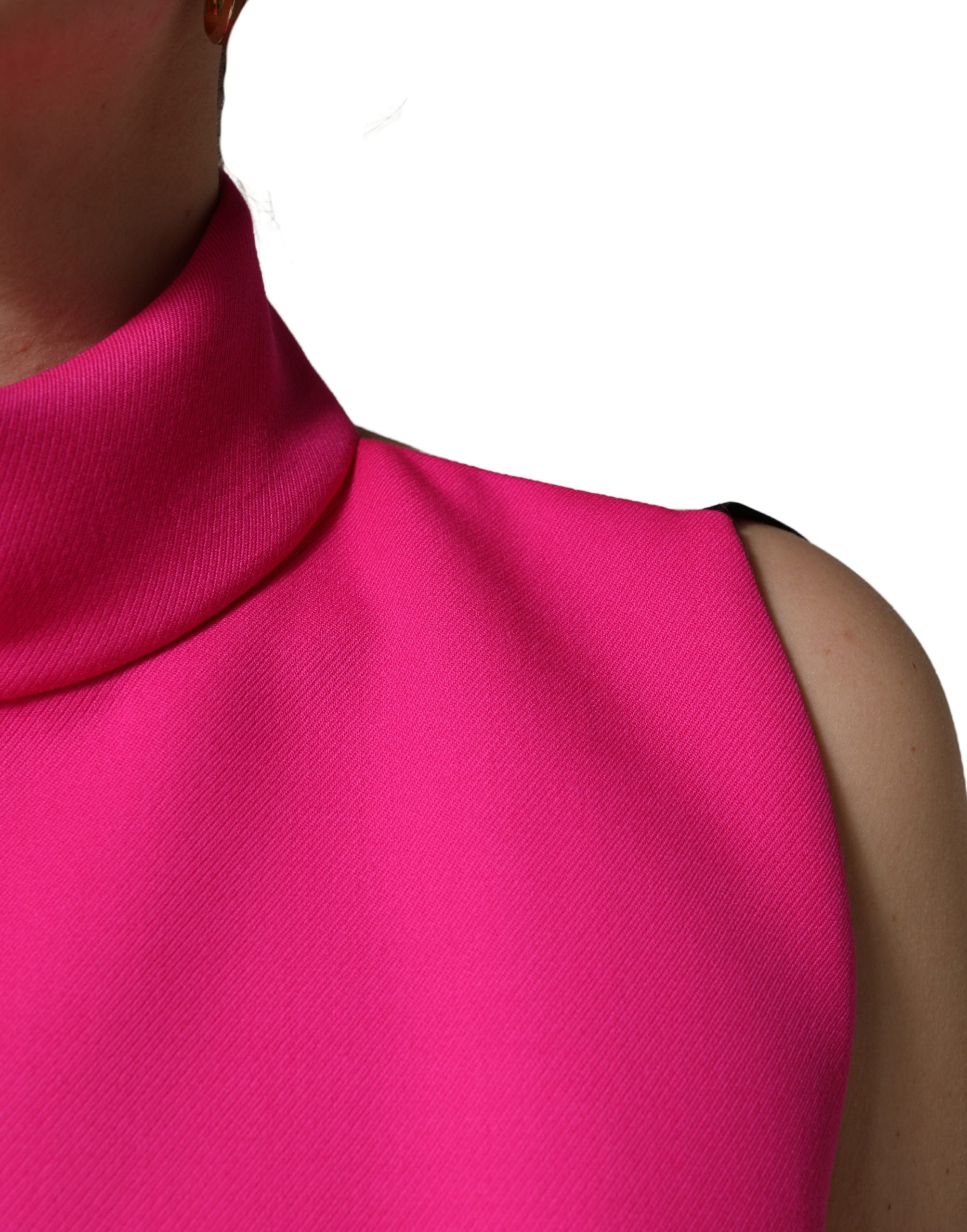 Dolce & Gabbana Ärmelloses Neckholder-Top aus Wolle in Hot Pink