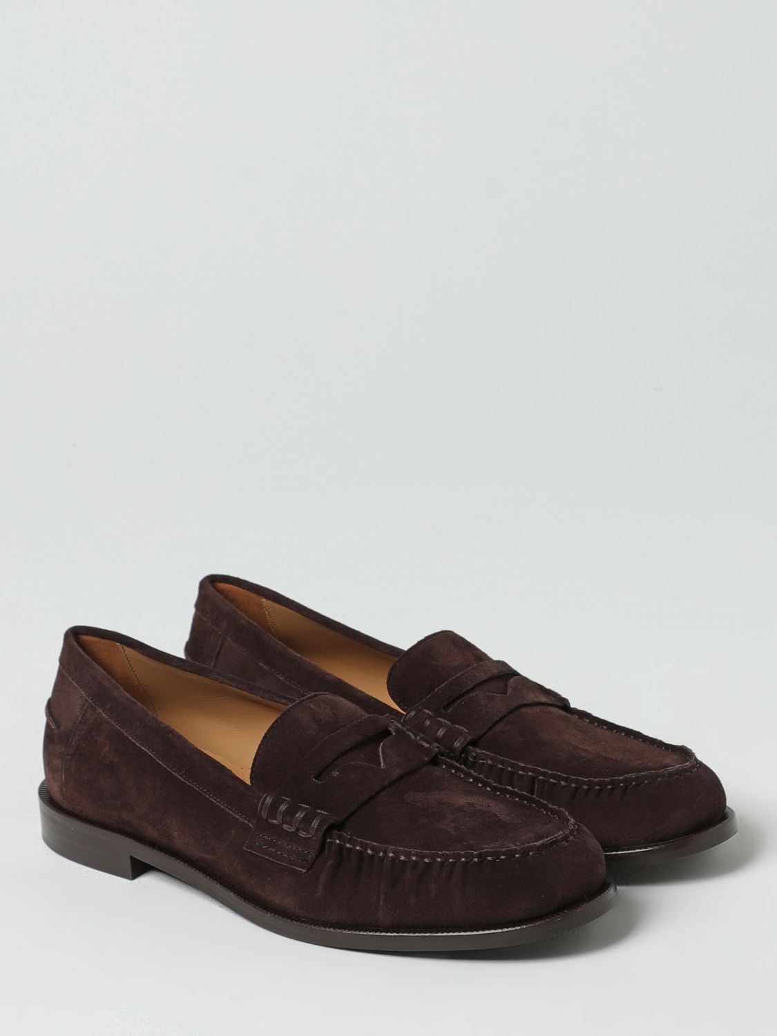 Emporio Armani Braune Mokassins aus Wildleder