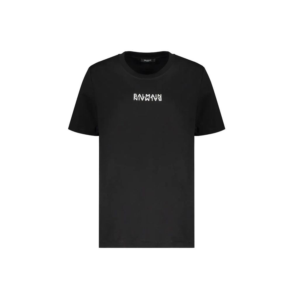 Balmain Schwarzes Baumwoll-T-Shirt