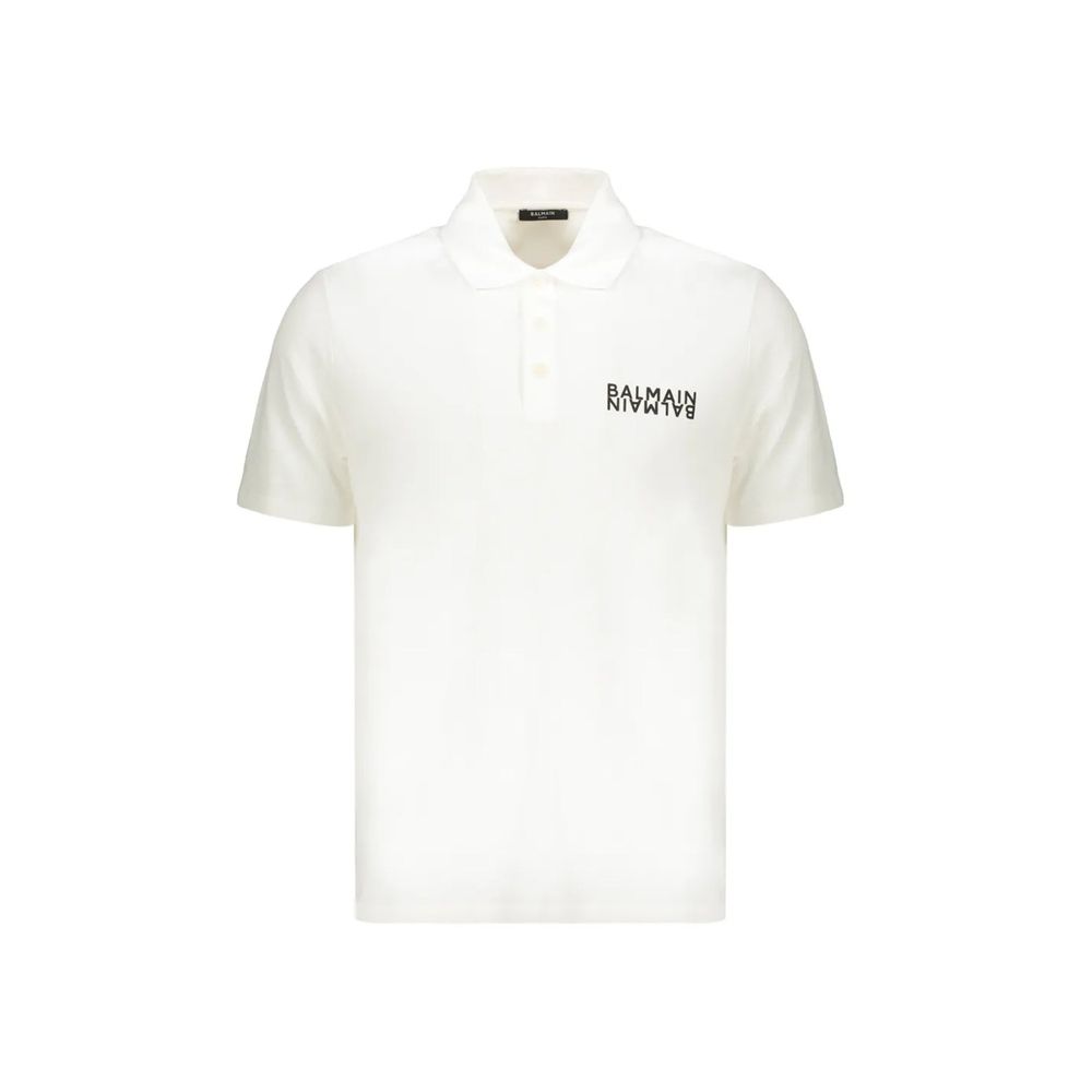 Balmain Weißes Poloshirt aus Baumwolle