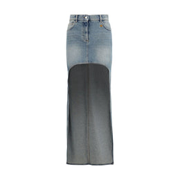 Courrèges Blaue Jeansrock