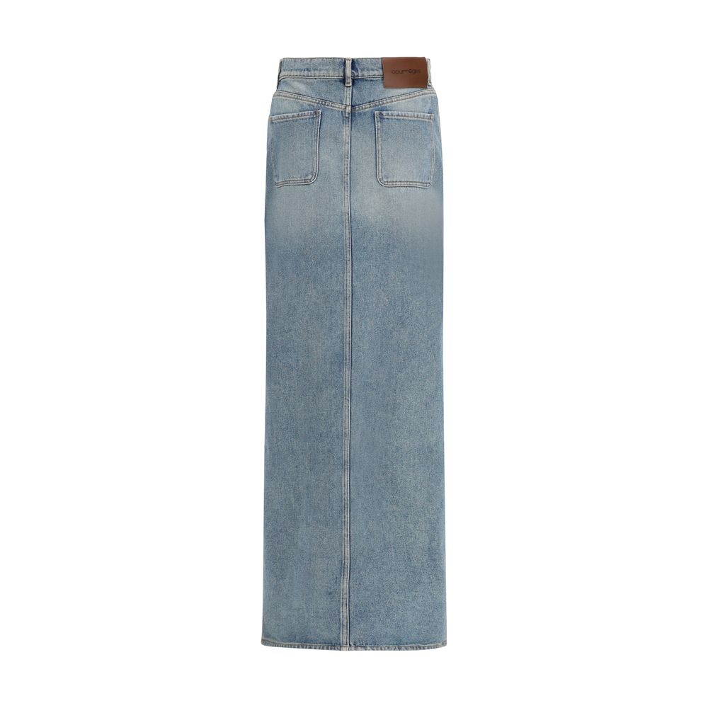 Courrèges Blaue Jeansrock