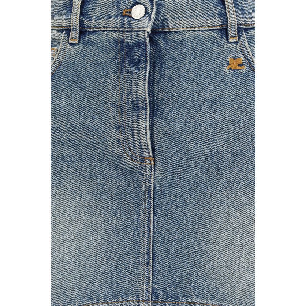Courrèges Blaue Jeansrock