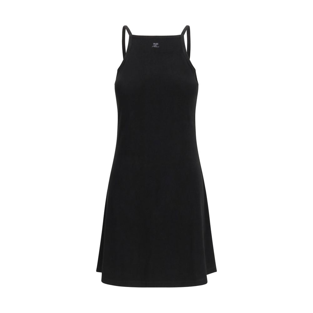 Courrèges Schwarzes Viskose-Freizeitkleid