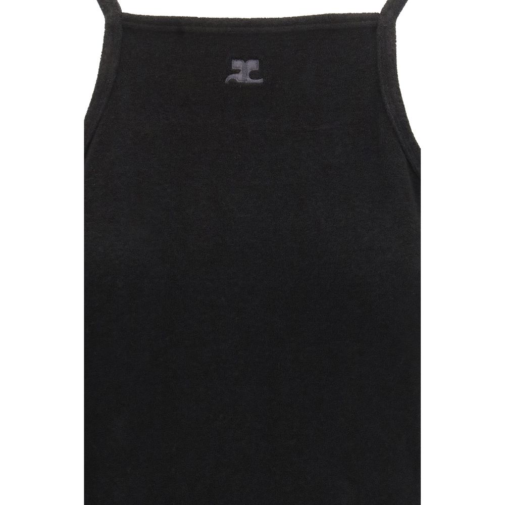 Courrèges Schwarzes Viskose-Freizeitkleid