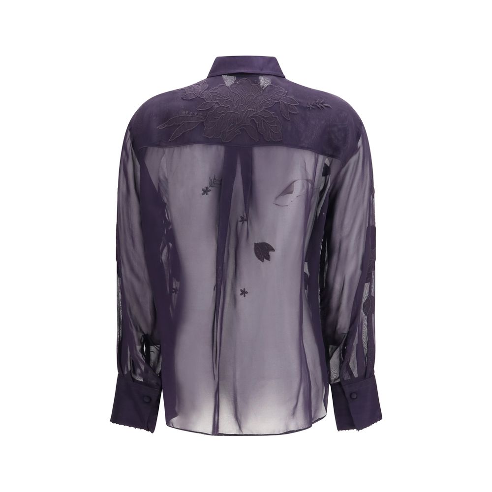 Forte_Forte Blaue Viskose-Bluse