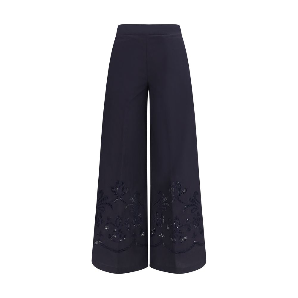 Forte_Forte Blaue Baumwoll-Freizeithose