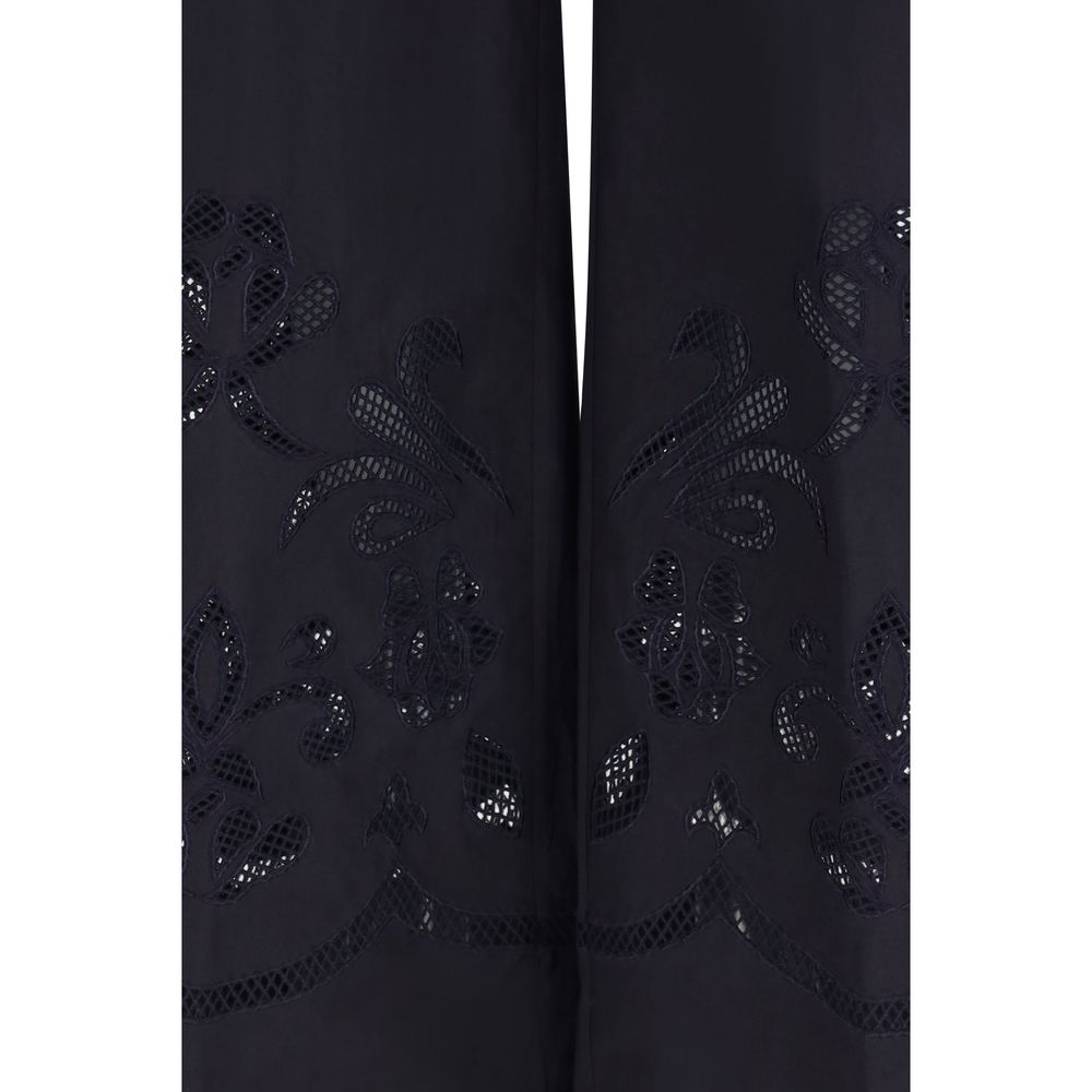 Forte_Forte Blaue Baumwoll-Freizeithose