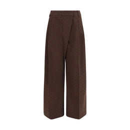 Ganni Braune Freizeithose aus Elasthan