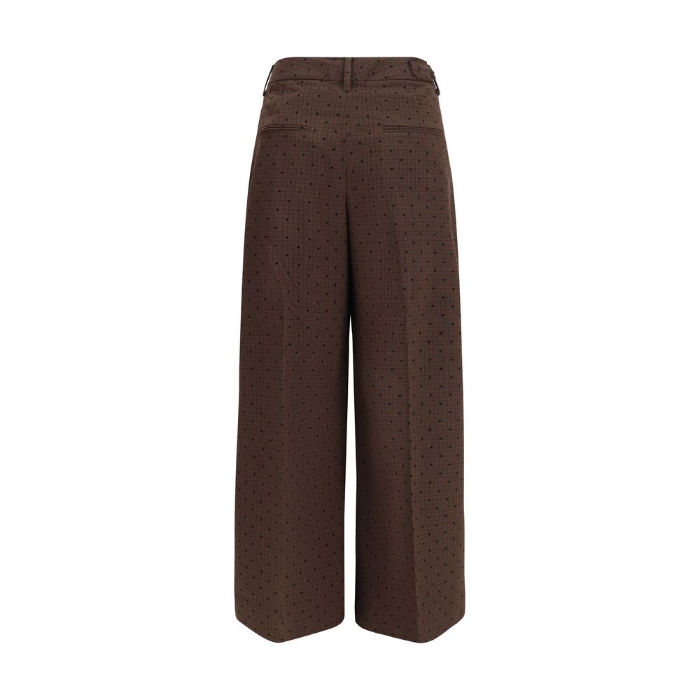 Ganni Braune Freizeithose aus Elasthan
