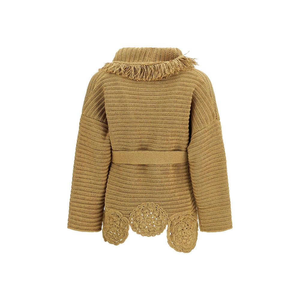 Alanui Goldfarbener Cardigan aus Polyester