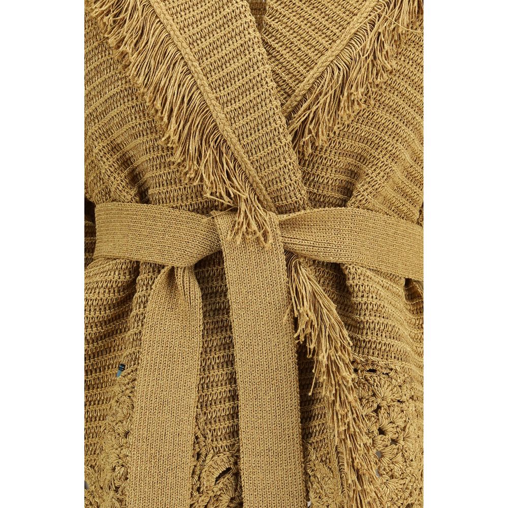 Alanui Goldfarbener Cardigan aus Polyester