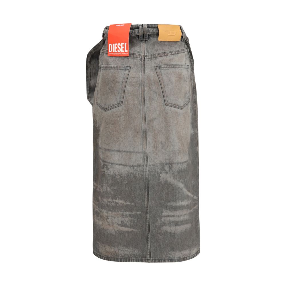 Diesel Grauer Lyocell-Midirock