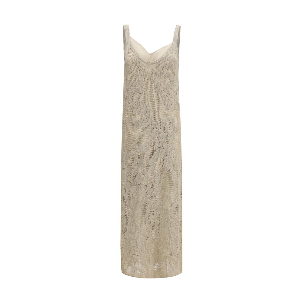 Brunello Cucinelli Beige Leinen-Freizeitkleid
