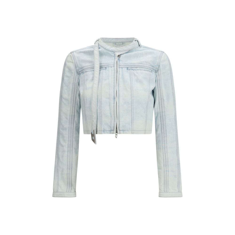 Diesel Blaue Bikerjacke aus Baumwolle