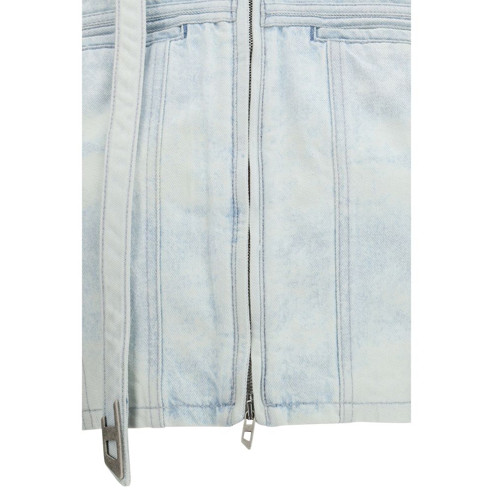 Diesel Blaue Bikerjacke aus Baumwolle