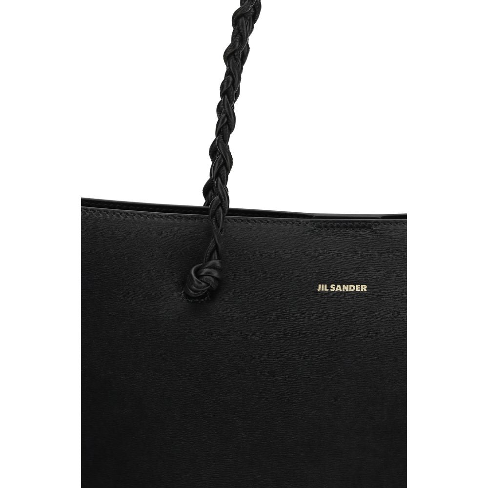 Jil Sander Schwarze Bos Taurus Kalbsleder Schultertasche