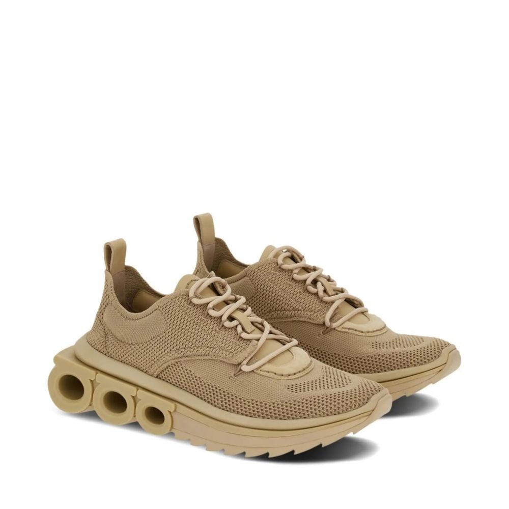 Salvatore Ferragamo Beige Stoff-Sneaker