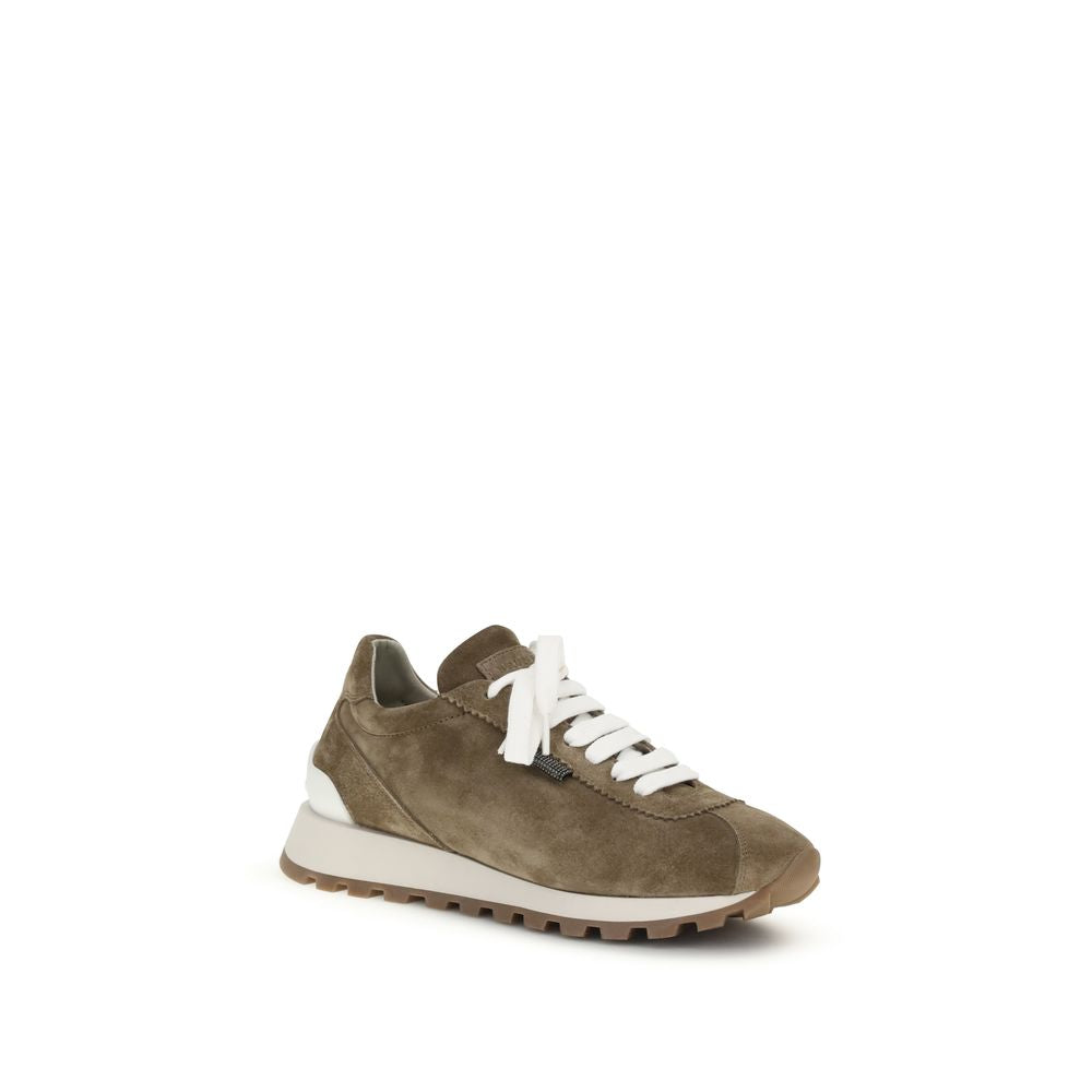 Brunello Cucinelli Braune Kalbsleder Bos Taurus Plateau-Sneaker