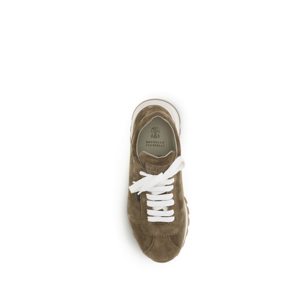 Brunello Cucinelli Braune Kalbsleder Bos Taurus Plateau-Sneaker