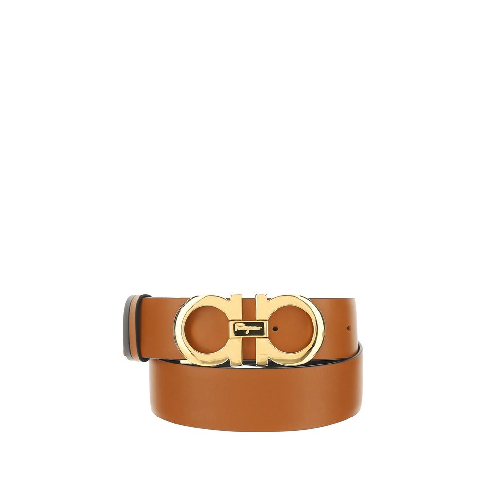 Ferragamo Brauner Kalbsleder Bos Taurus Gürtel