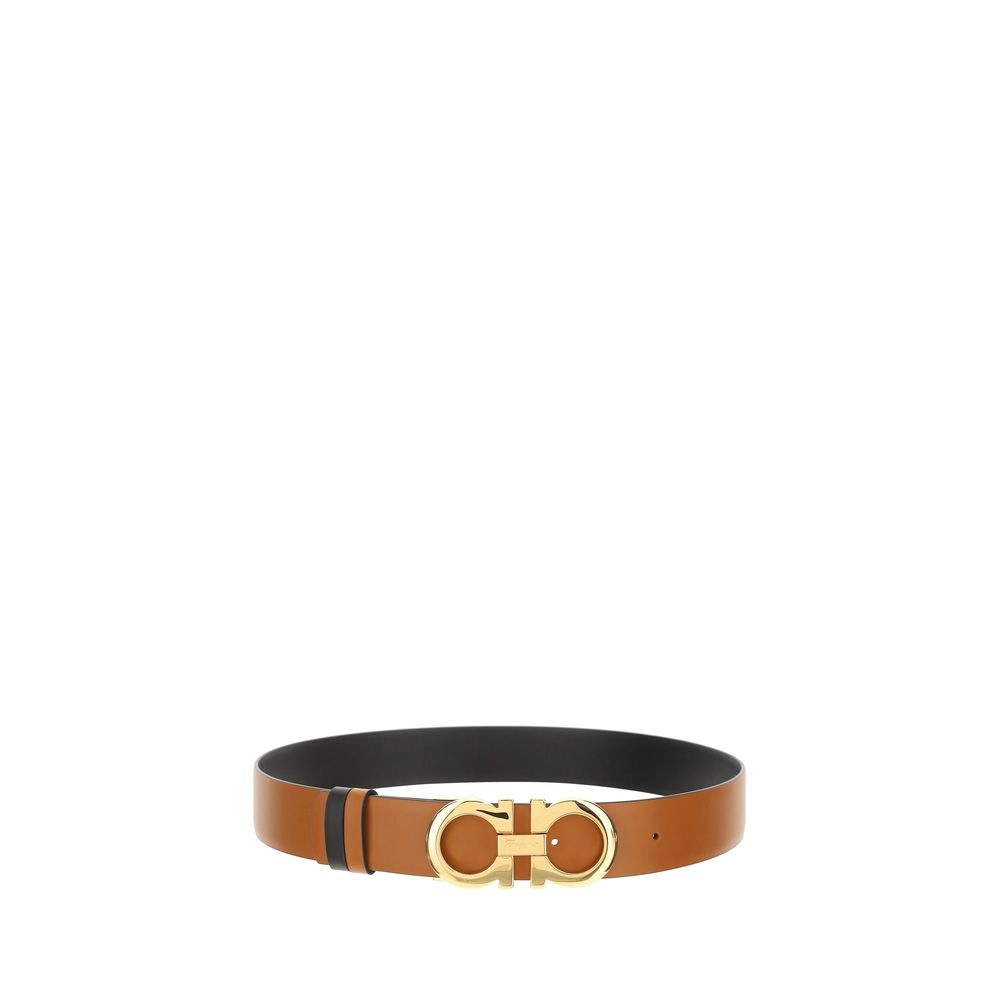 Ferragamo Brauner Kalbsleder Bos Taurus Gürtel