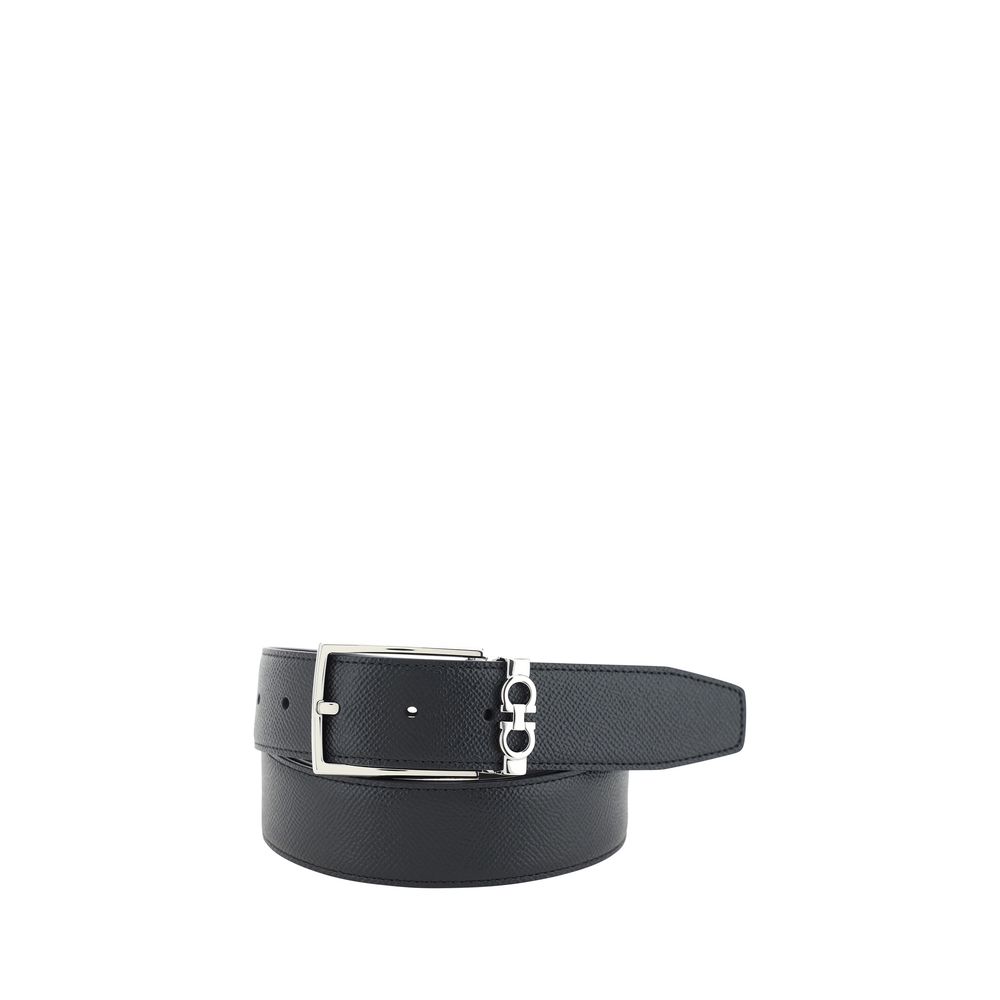 Ferragamo Schwarzer Kalbsleder Bos Taurus Regular Gürtel