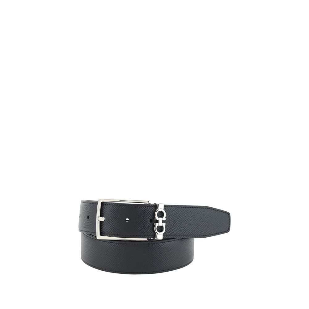 Ferragamo Schwarzer Kalbsleder Bos Taurus Regular Gürtel