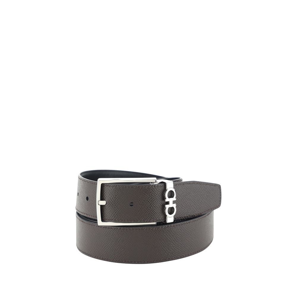 Ferragamo Schwarzer Kalbsleder Bos Taurus Regular Gürtel