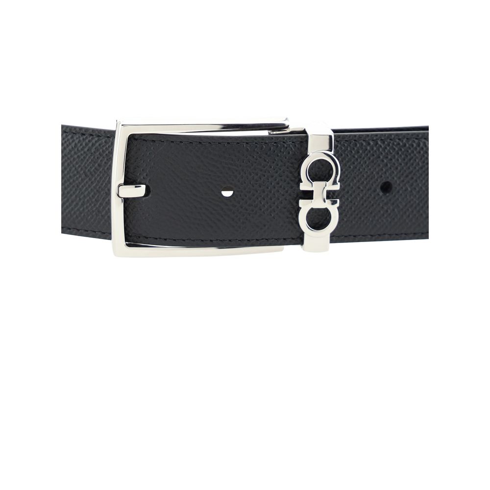 Ferragamo Schwarzer Kalbsleder Bos Taurus Regular Gürtel