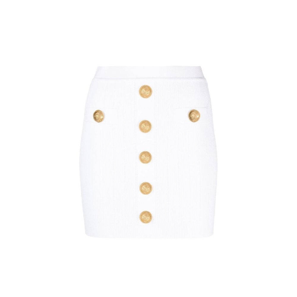 Balmain Weißrock aus Polyester