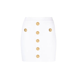 Balmain Weißrock aus Polyester