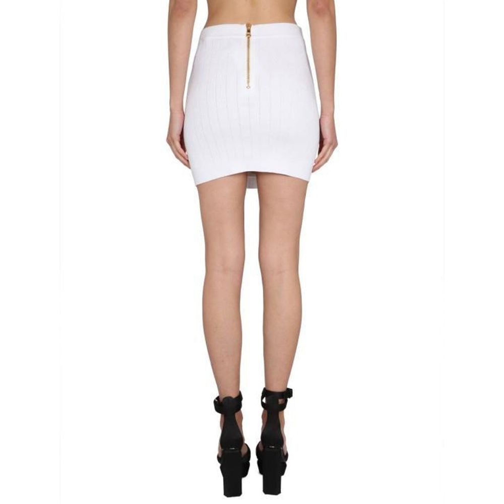Balmain Weißrock aus Polyester