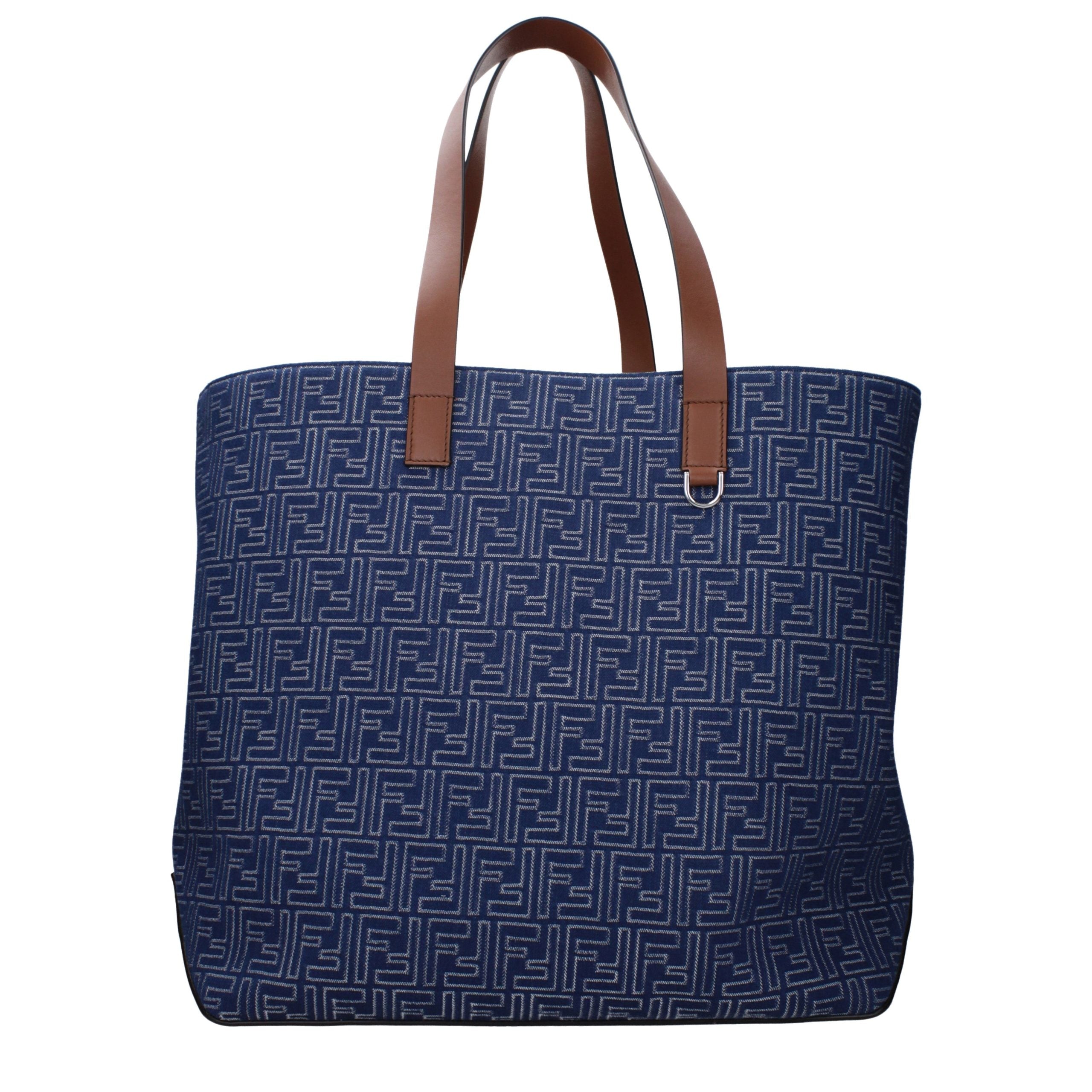 Fendi Blaue Stoff-Umhängetasche