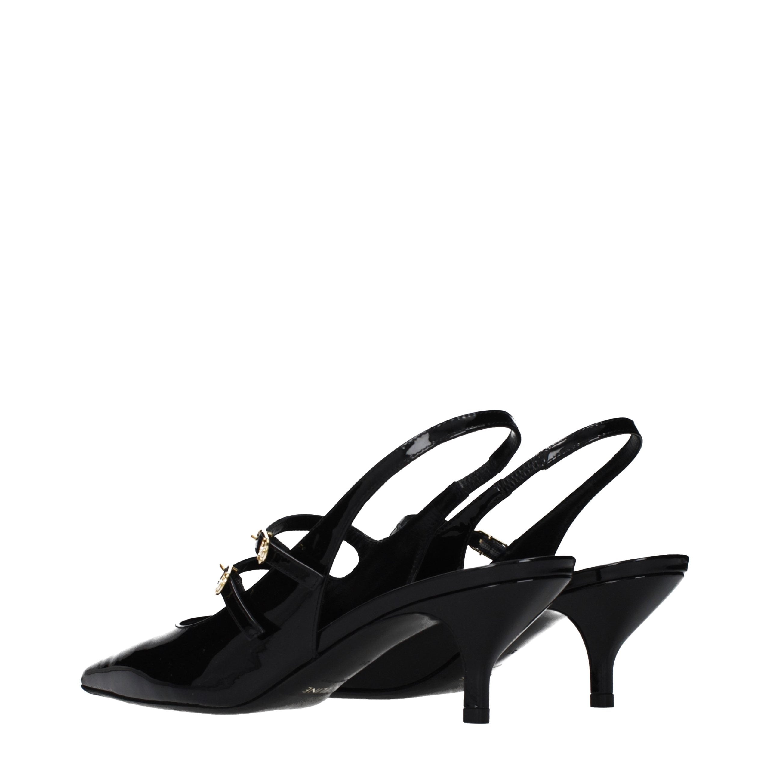 Celine Schwarze Ledersandalen