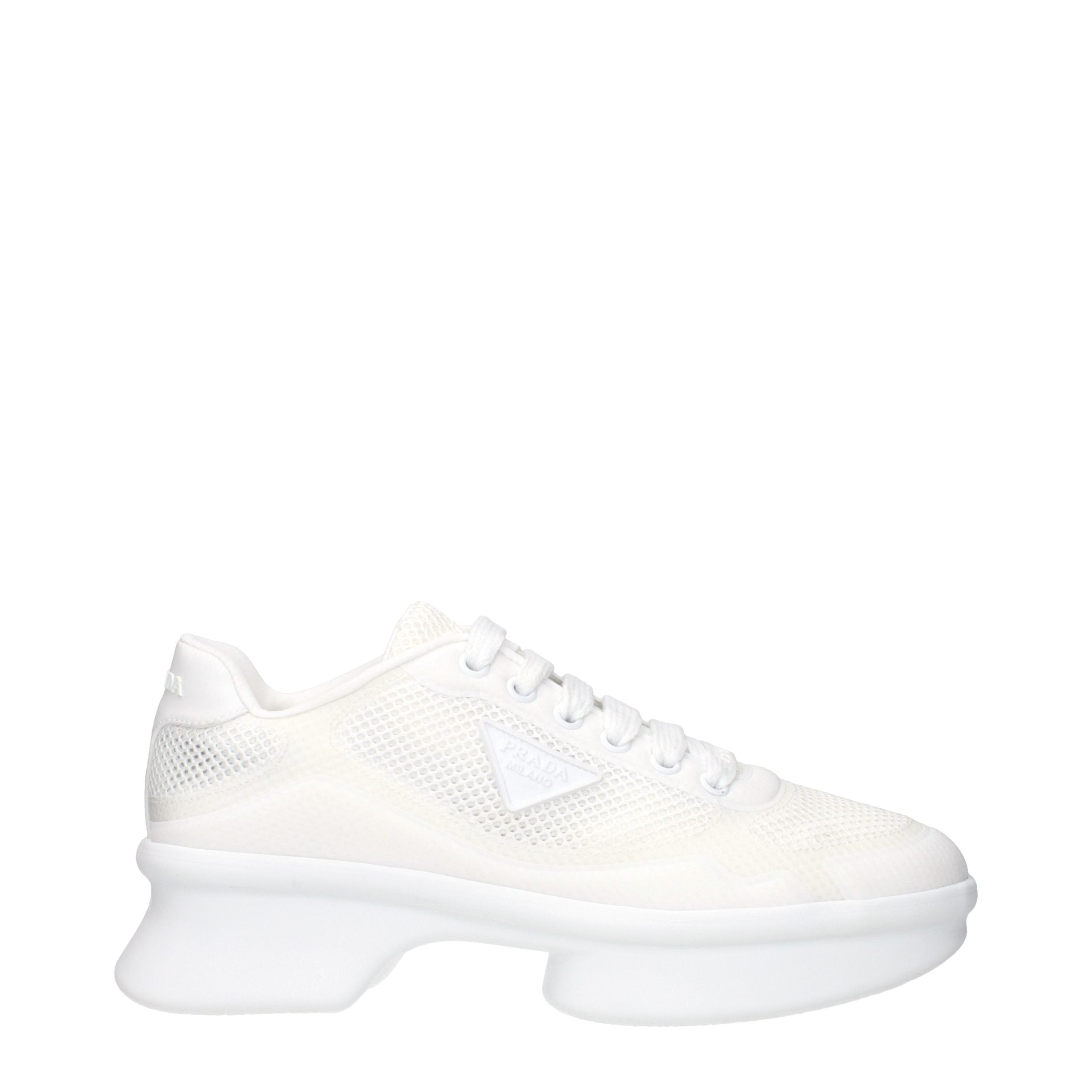 Prada Weiße Stoff-Sneaker im Athletic-Look