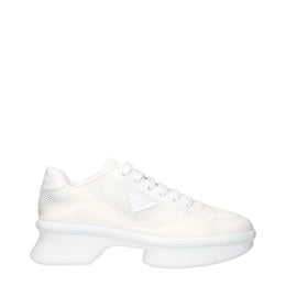 Prada Weiße Stoff-Sneaker im Athletic-Look