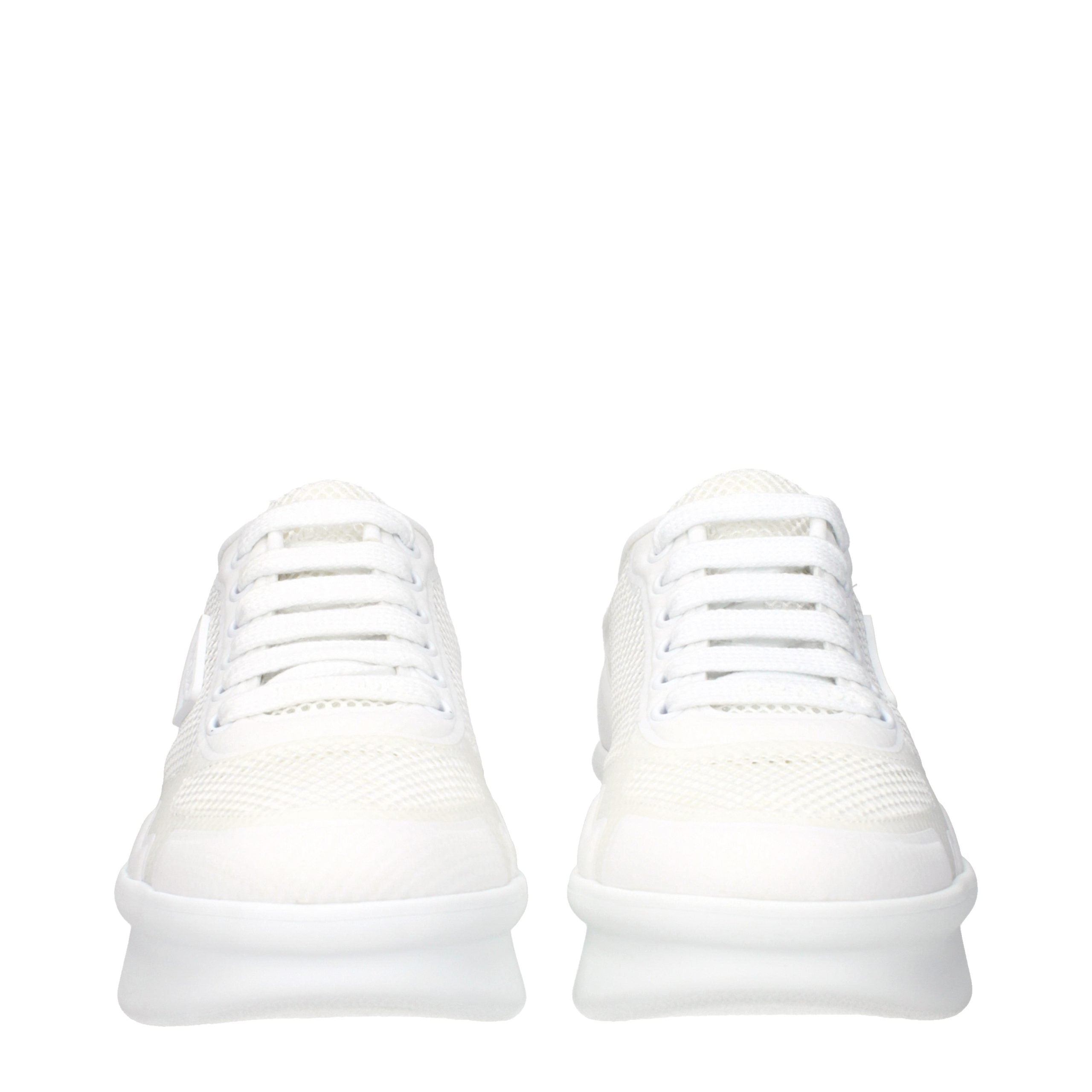 Prada Weiße Stoff-Sneaker im Athletic-Look