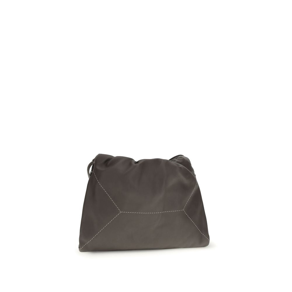 Brunello Cucinelli Braune Kalbsleder Bos Taurus Schultertasche