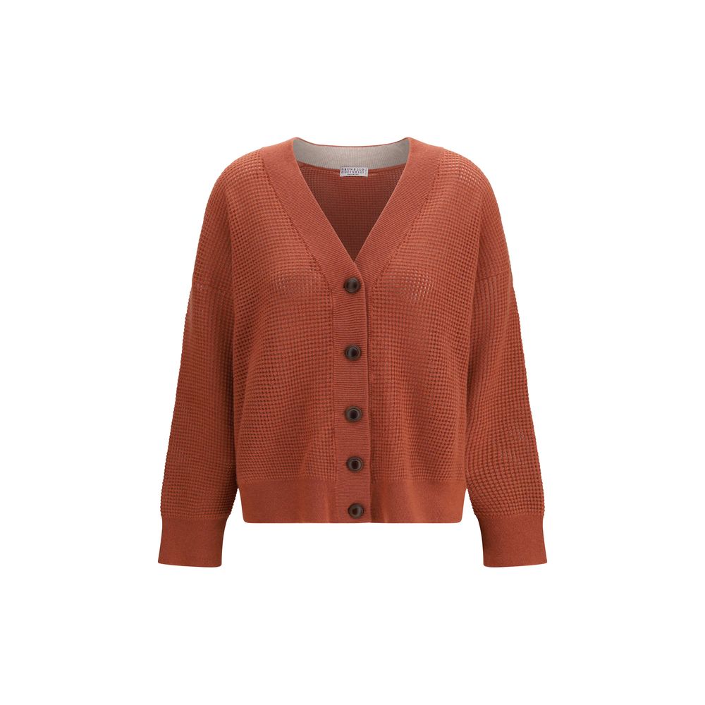 Brunello Cucinelli Orange Kaschmir Cardigan